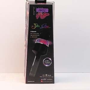 New Tzumi Glam Nation Star Glow LED Karaoke Microphone Black Bluetooth Speaker